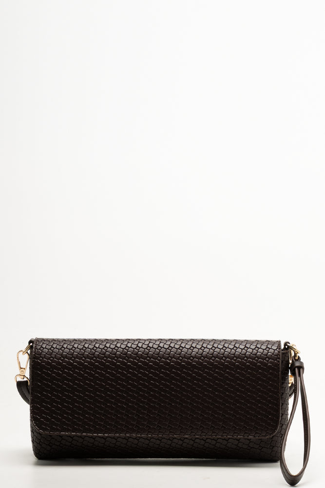 Weave Clutch Bag Brown
