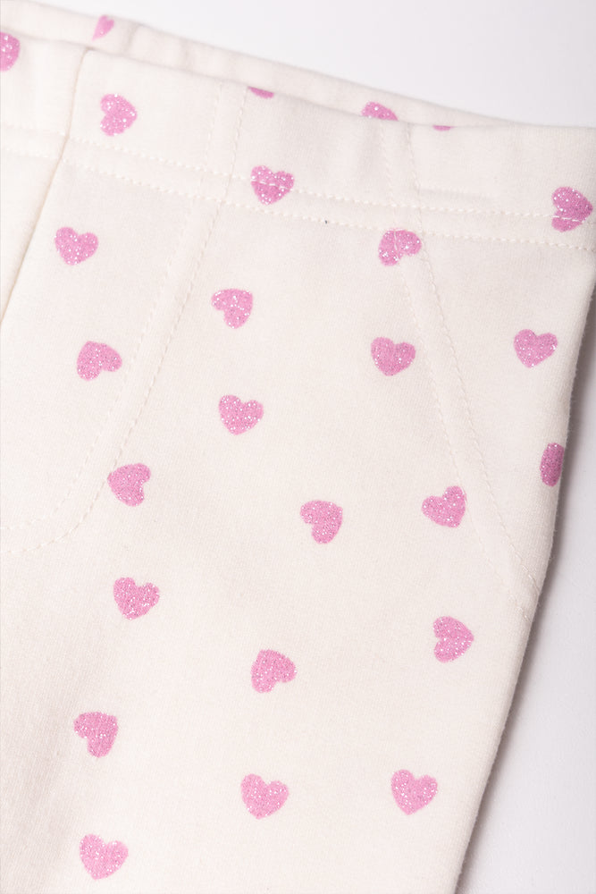 Heart Leggings White