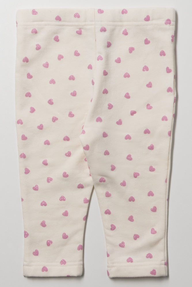 Heart Leggings White (2)