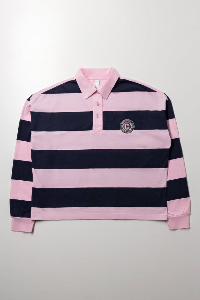 Long Sleeve Golfer Navy And Pink (1)