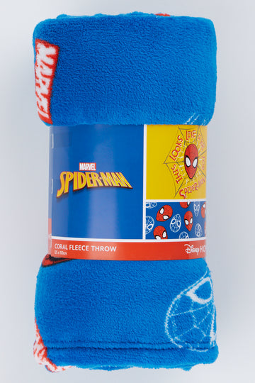 Spider-Man Fleece Throw Blue
