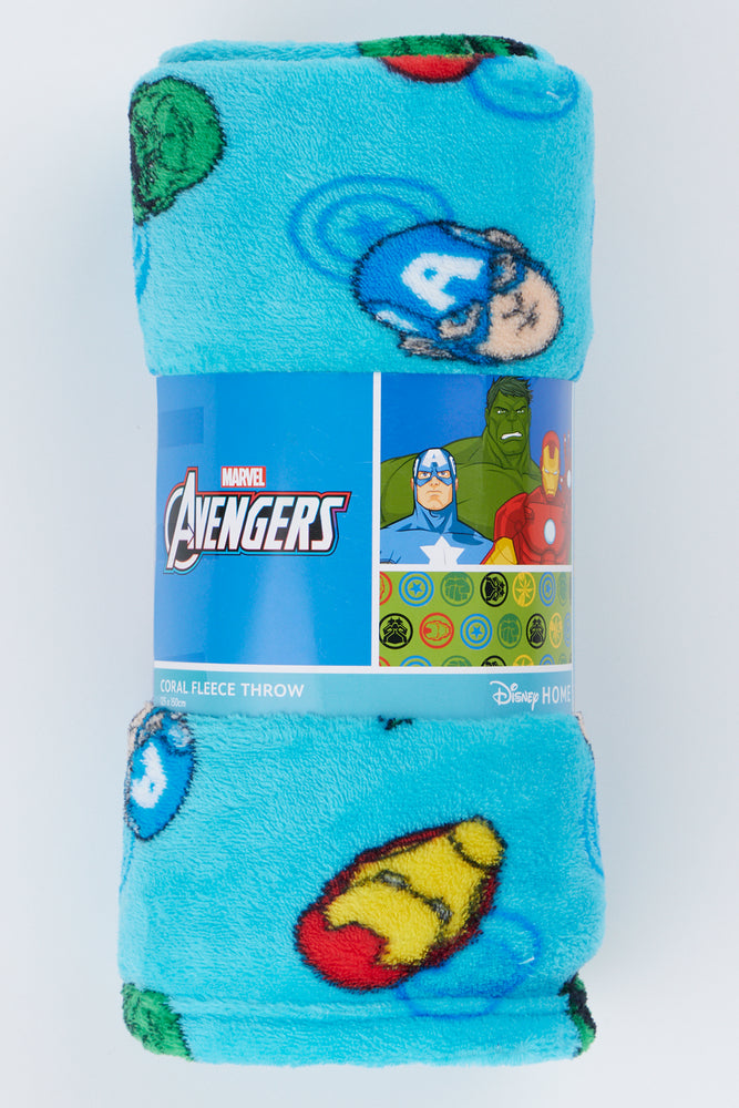 Blue Avengers Coral Fleece Throw