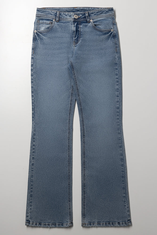 Flare Leg Denim Jeans Blue (1)
