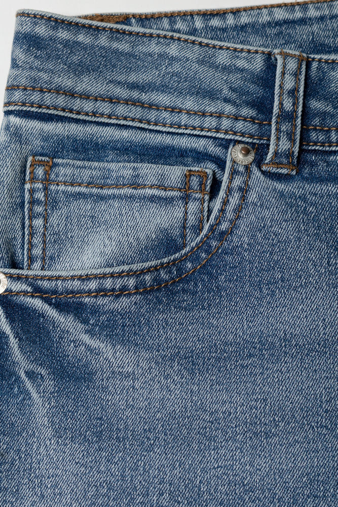 Flare Leg Denim Jeans Blue (3)