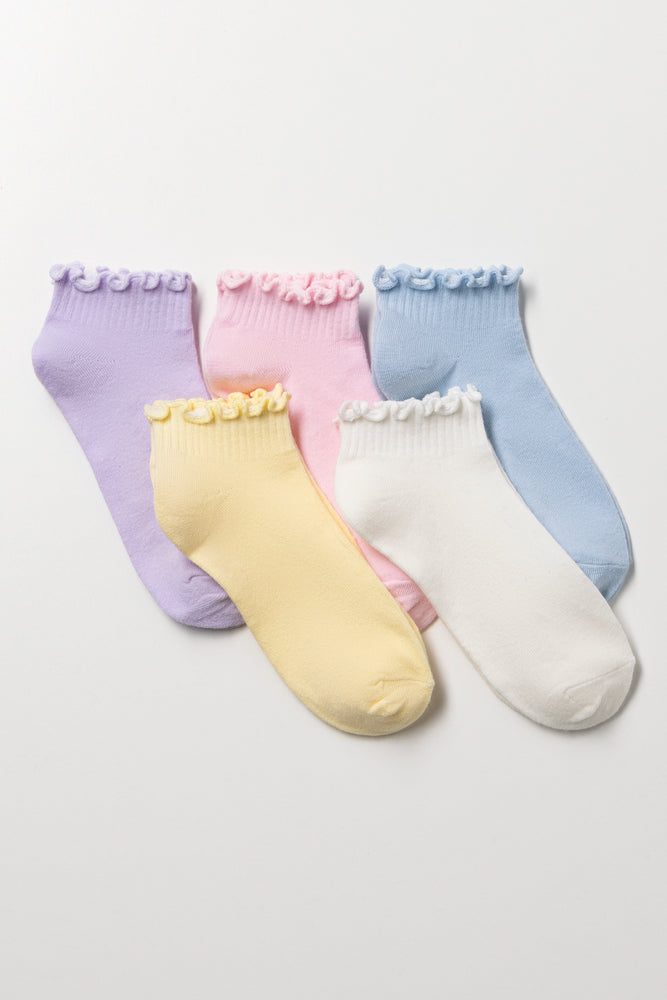 5 Pack Low Cut Socks Multicolour