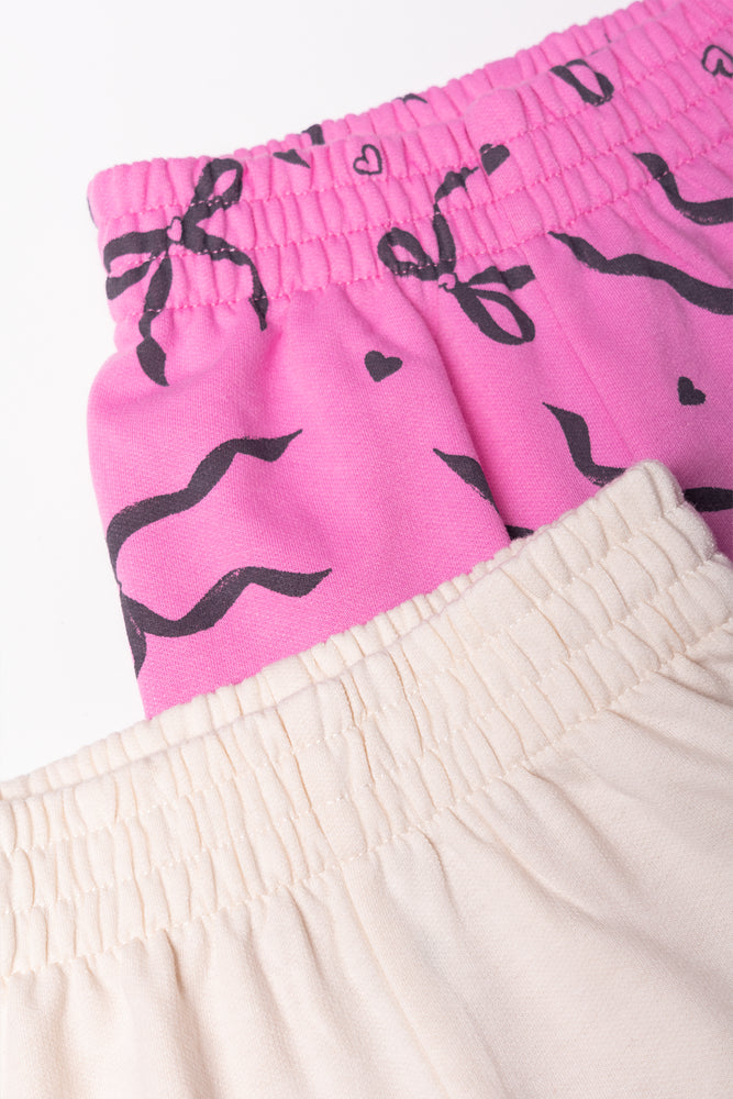 2 Pack Trackpants Pink And Natural