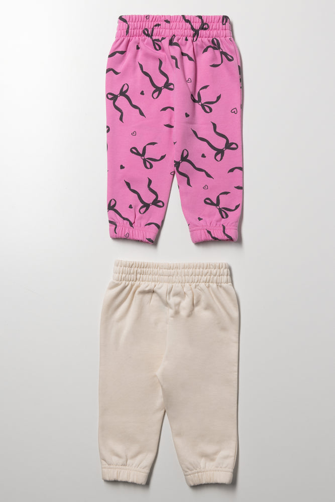 2 Pack Trackpants Pink And Natural (2)