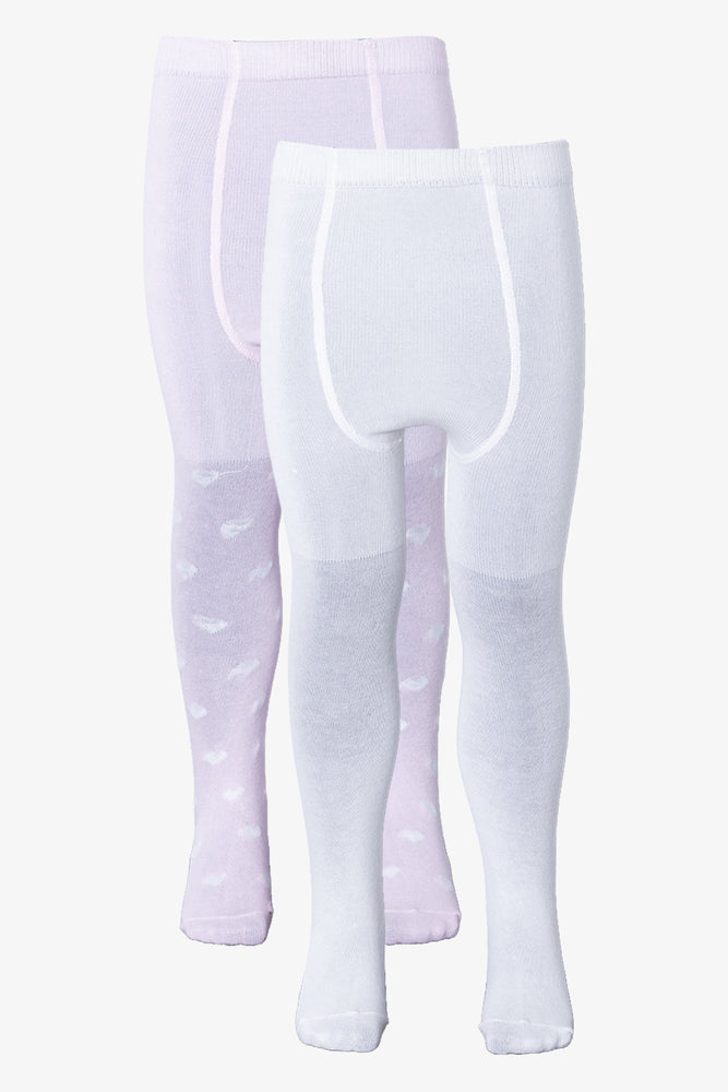 2 Pack Tights Pink And White