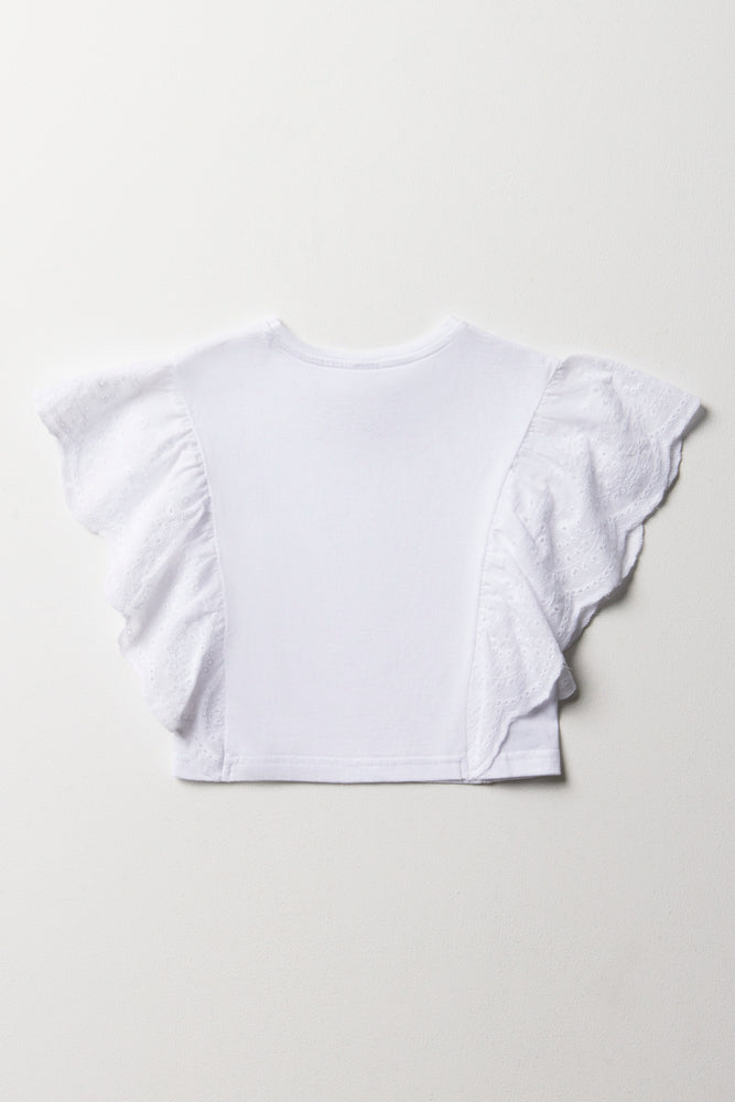 Anglaise Sleeve Top White (2)