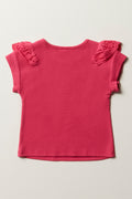 Anglaise Trim Sleeve Bodysuit Top Pink (2)
