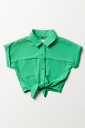 Tie Front Resort Shirt Green