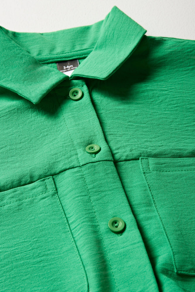 Tie Front Resort Shirt Green