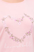 Heart Floral Capri Pyjamas Light Pink (3)
