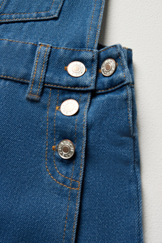 Skort Dungaree With Rib T-Shirt Blue (2)