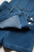 Skort Dungaree With Rib T-Shirt Blue (3)