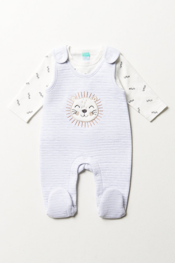 Lion Dungaree Set Blue