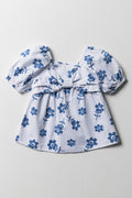 Floral Top Blue & White