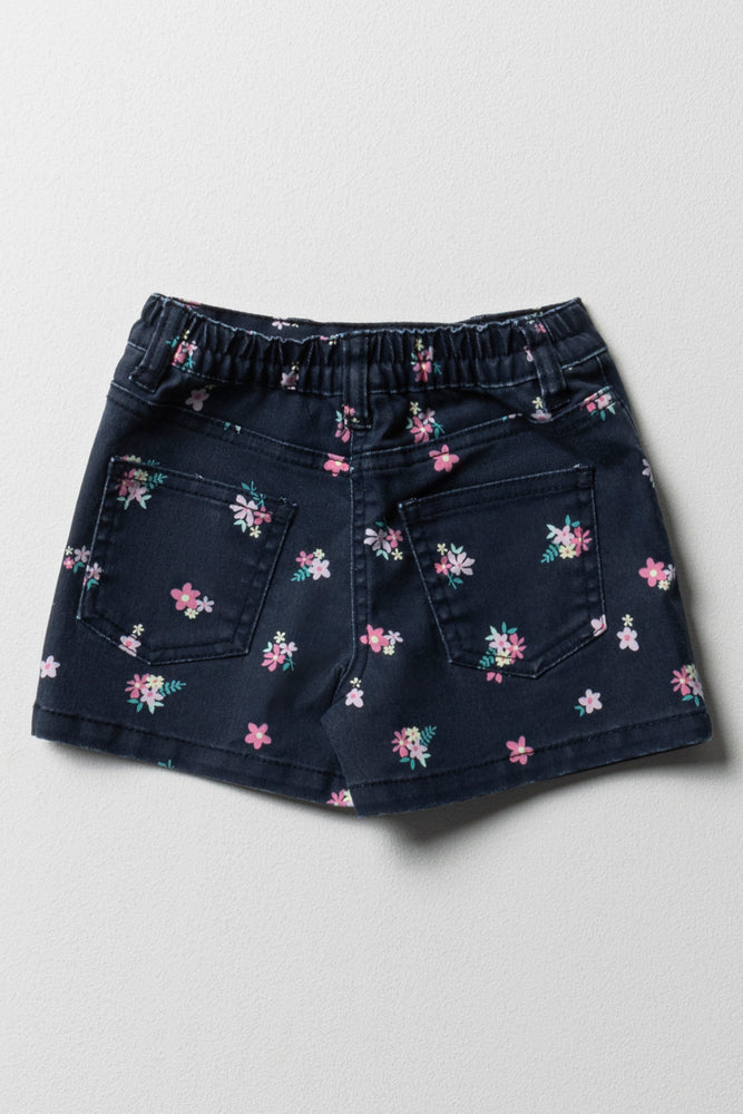 Printed Denim Skort Blue (2)