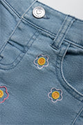 Flower Denim Short Blue (1)