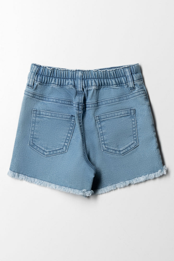 Flower Denim Short Blue (2)