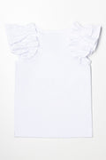 Frilled Sleeves Vest White (2)