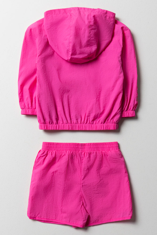 Barbie Hoodie And Shorts Set Pink (4)