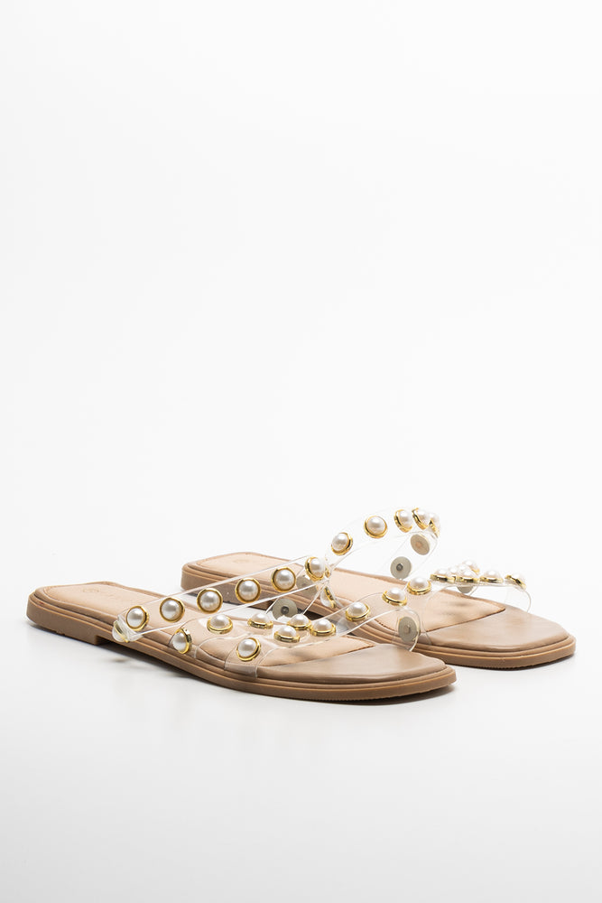 Studded Sandals Natural