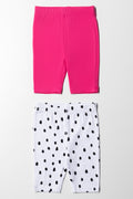 2 Pack Cropped Leggings Pink