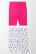 2 Pack Cropped Leggings Pink (2)