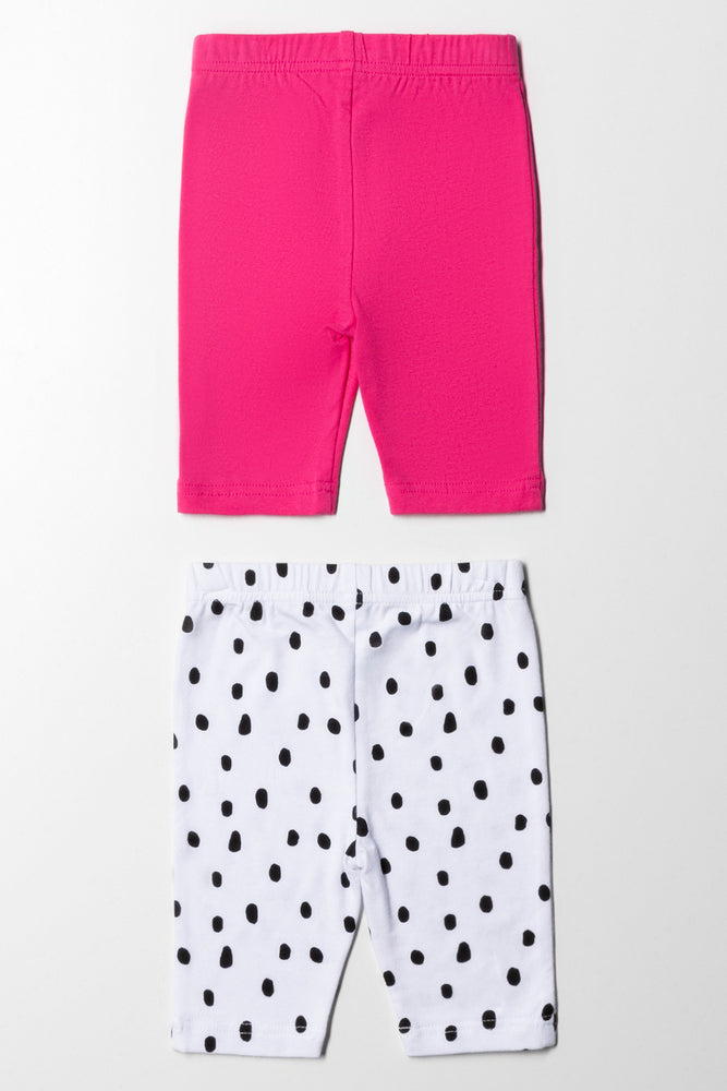 2 Pack Cropped Leggings Pink (2)