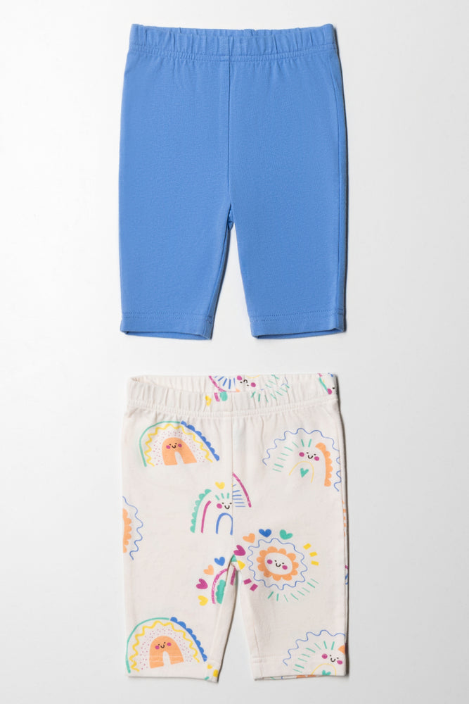 2 Pack Cropped Leggings Blue