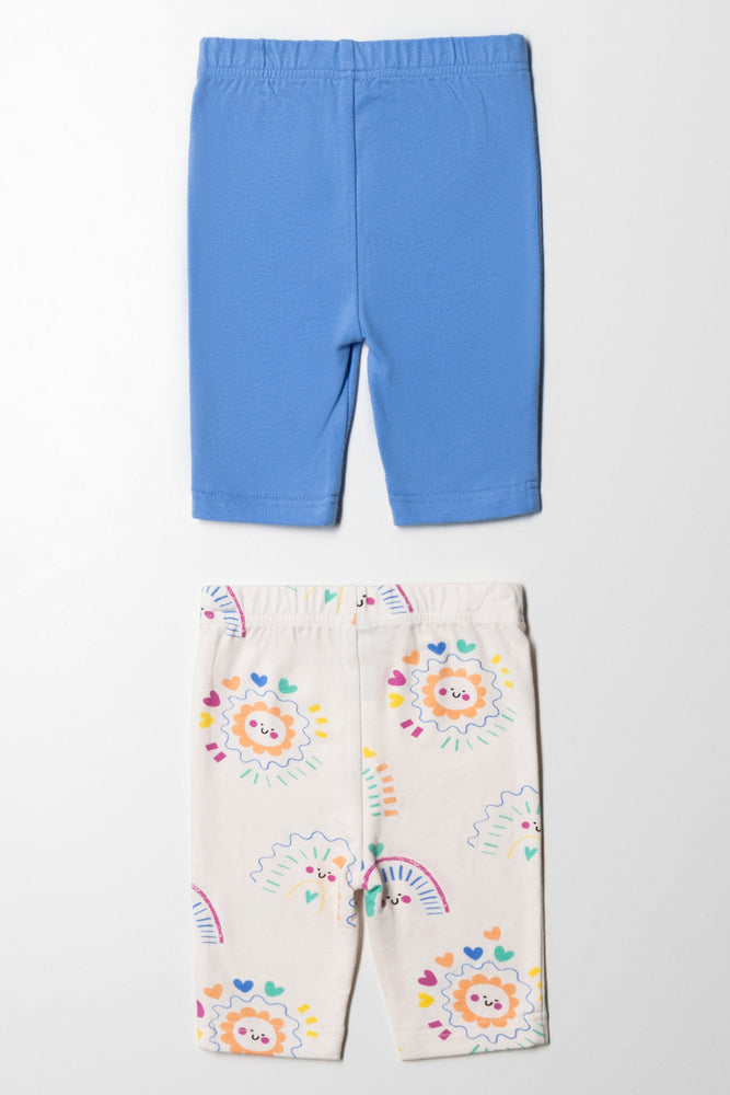 2 Pack Cropped Leggings Blue (2)