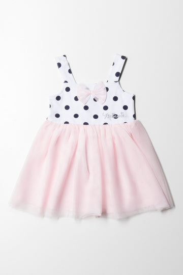 Minnie Mouse Dress With Headband White And Pink