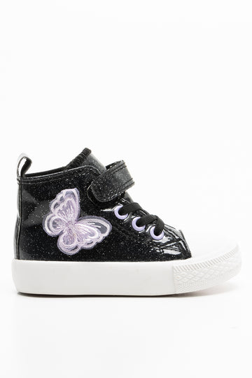 Glitter High Top Sneakers Black