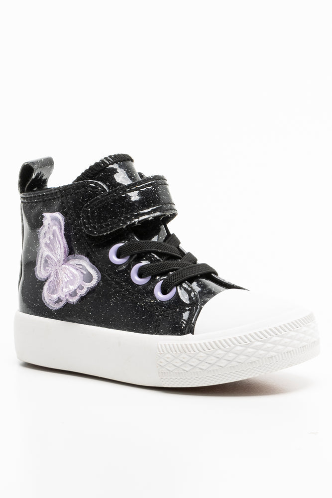 Glitter High Top Sneakers Black