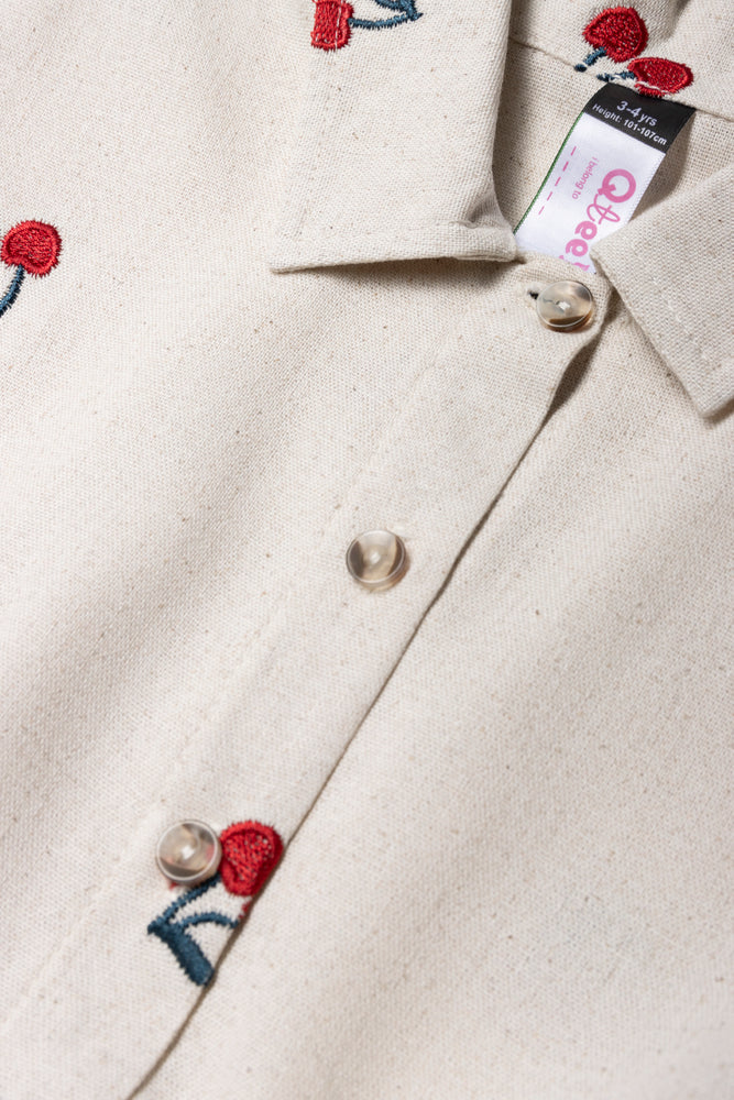 Button Through Top And Shorts Set Natural