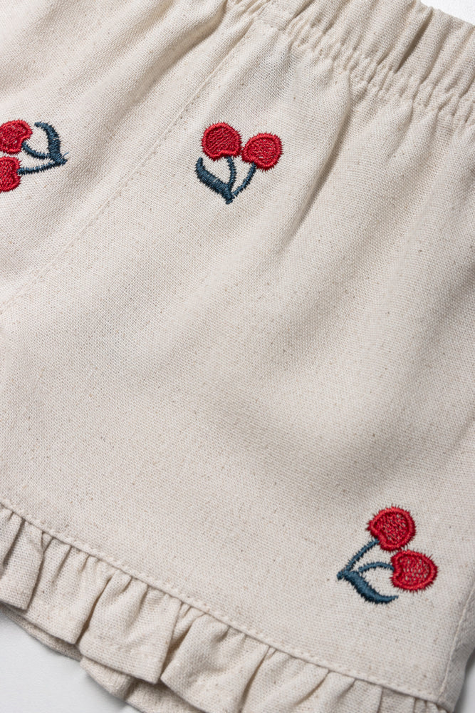 Button Through Top And Shorts Set Natural (2)