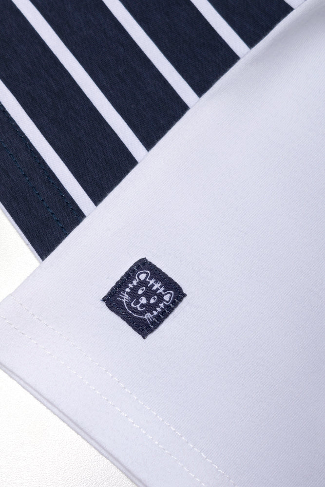 2 Pack Stripe Short Sleeve T-Shirts Navy And White (1)