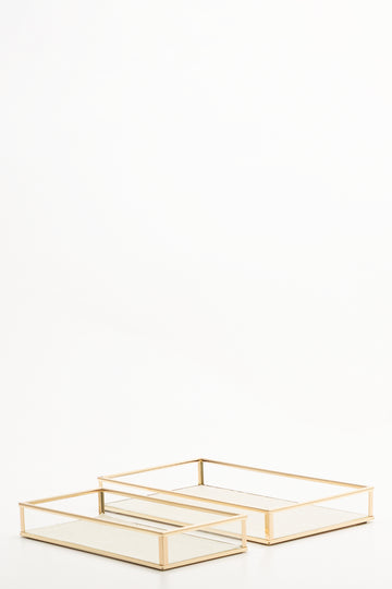 Double Mirrored Tray Rose Gold