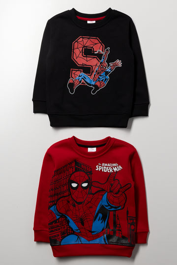 2 Pack Crewneck Tops Red & Black