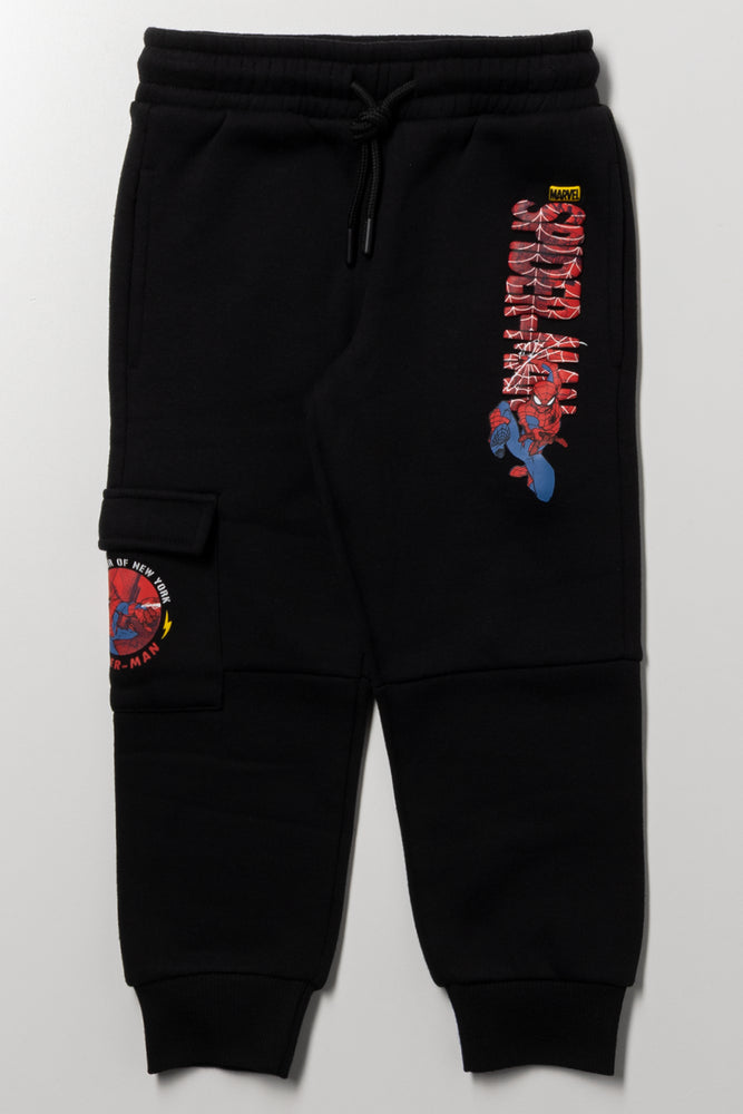 Spiderman Cargo Trackpants Black