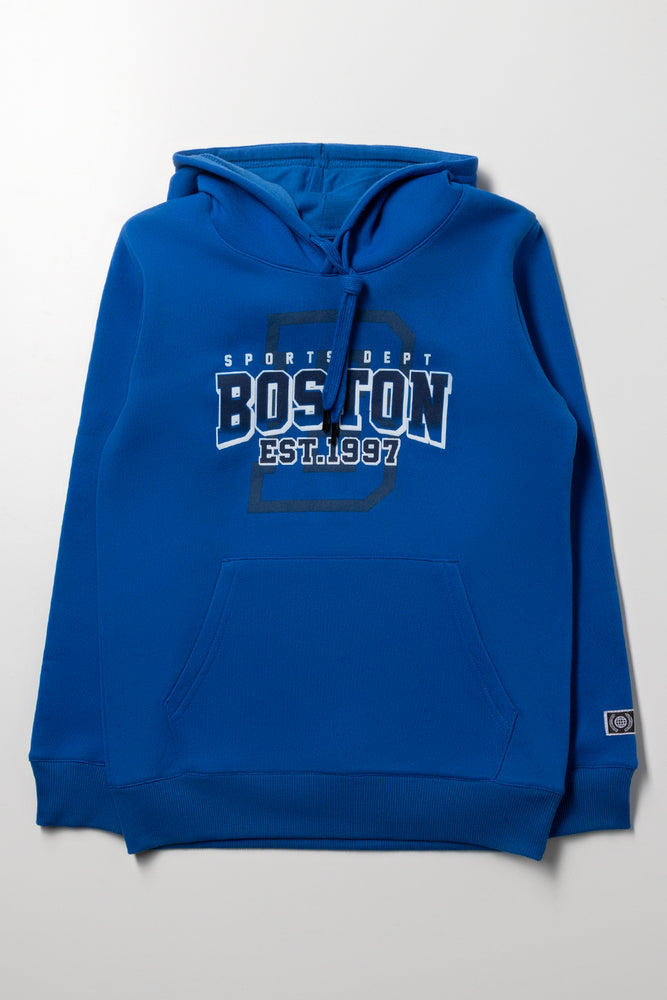 Printed Hoodie Royal Blue