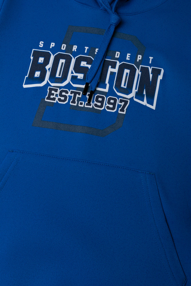 Printed Hoodie Royal Blue