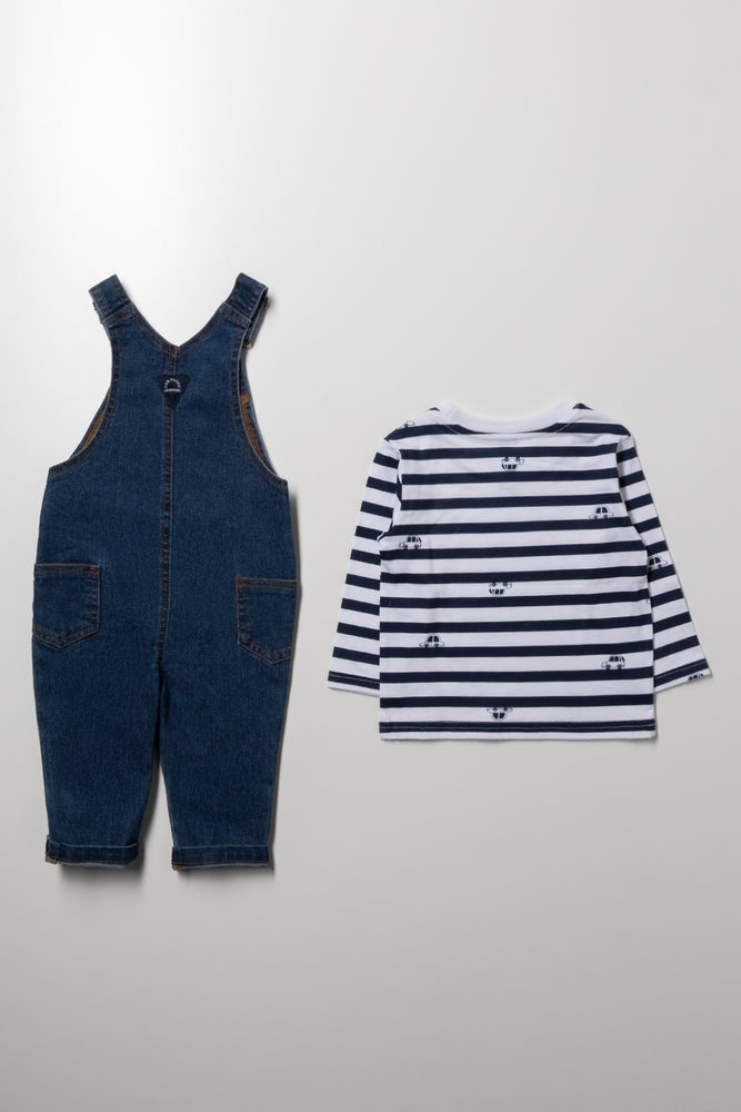 Denim Dungaree Set Blue (3)