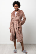Heart Fleece Gown Brown