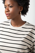Stripe Short Sleeve T-Shirt Natural And Black (3)