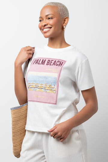 Palm Beach Short Sleeve T-Shirt White