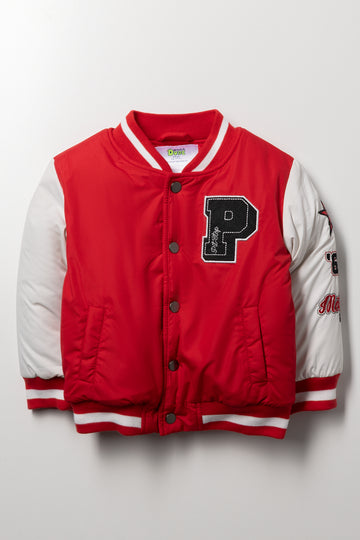 Baseball Bomber Jacket Red