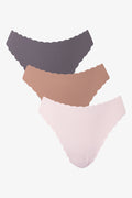 3 Pack Scallop Thong Panties Multicolour (1)