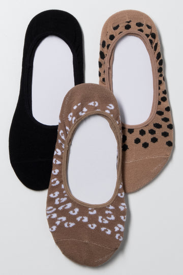3 Pack Animal Socks Natural
